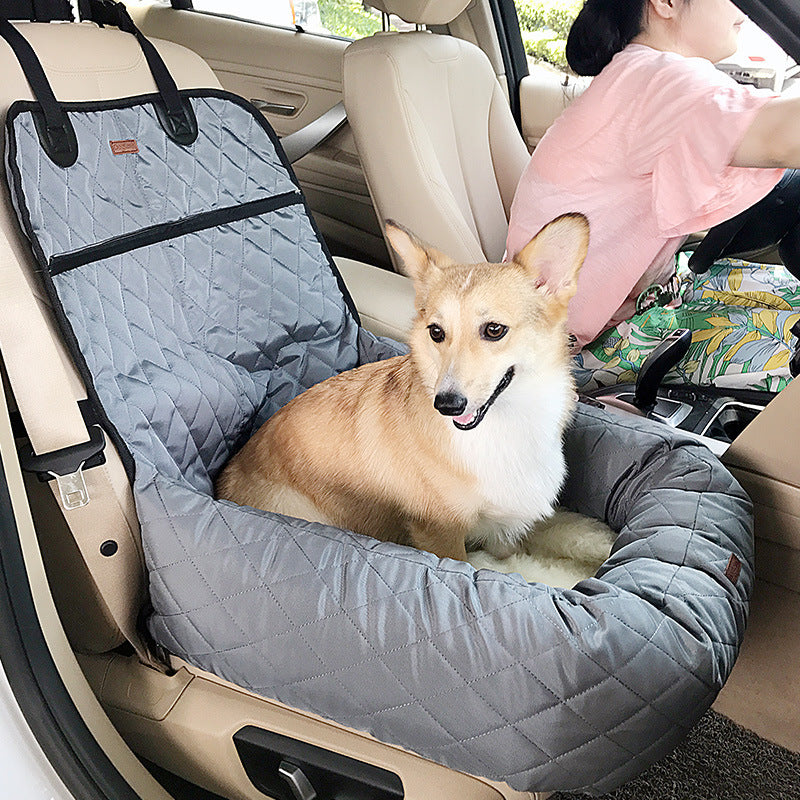 New Multifunctional Pet Car Bed with Thick Cushion: waterproof 900D nylon, non-slip base, fits most cars, SUVs and trucks