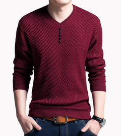 Casual V-Neck Knit Sweater Top