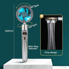 High Pressure Shower Head Adjustable 360° Rotation