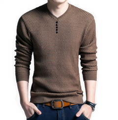 Casual V-Neck Knit Sweater Top