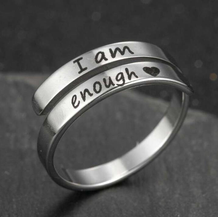 Dual Band English Stainless Steel Ring
