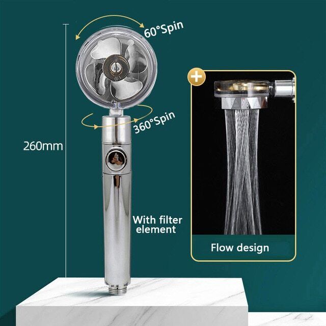 High Pressure Shower Head Adjustable 360° Rotation