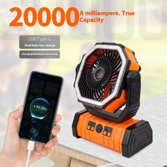Outdoor  Power Bank LED Light Camping Fan