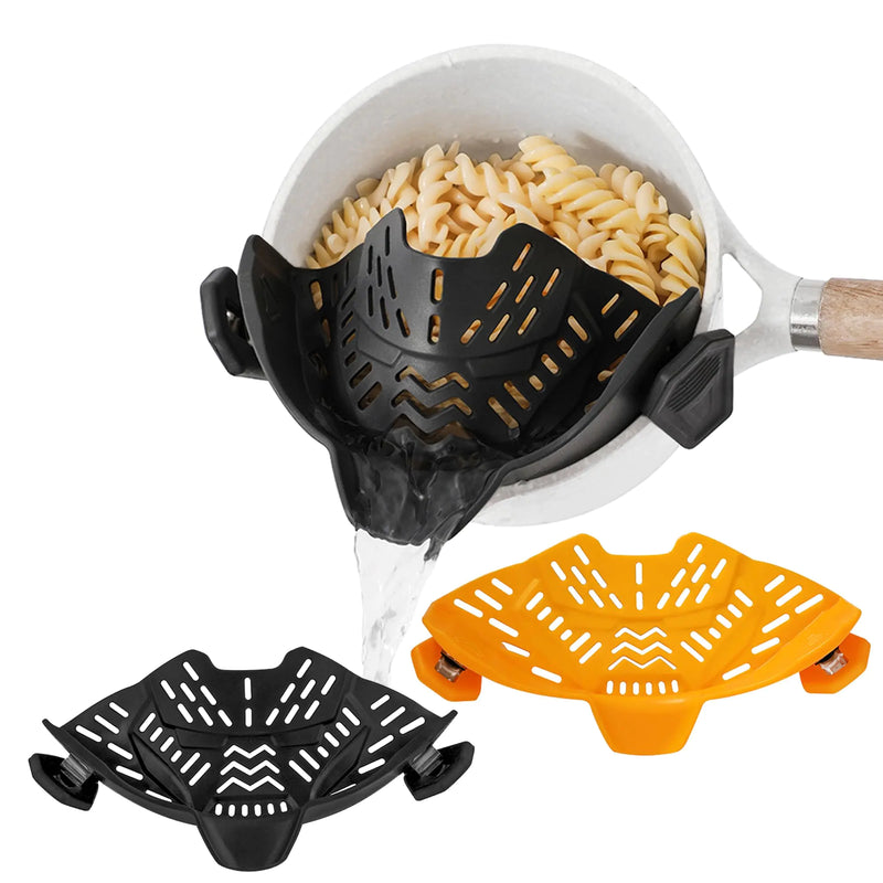 SnapStrain Universal Silicone Clip-On Pot Strainer, 2-pack